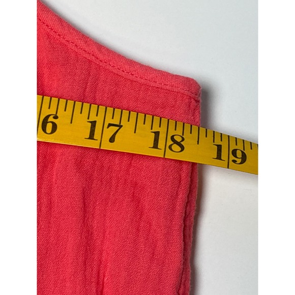 XS Gauze Tiered Mini Dress Universal Thread Bright Coral Adjustable Straps - Picture 7 of 8